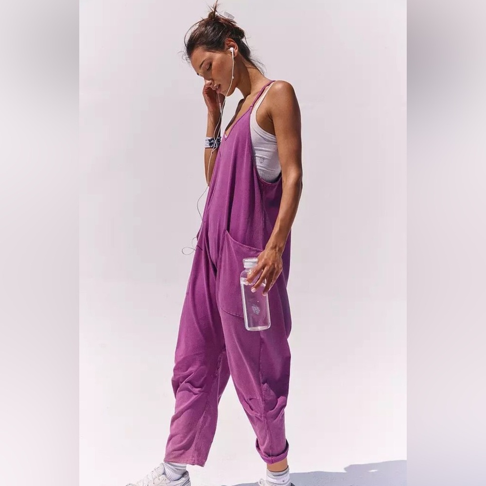 NWT Free People Movement Hot Shot Onesie in Deep Mulberry M - Picture 4 of 9